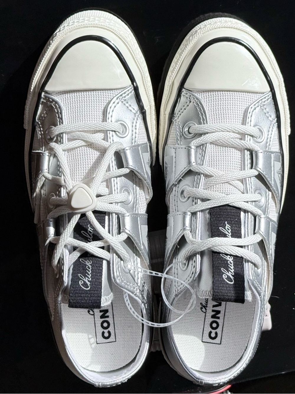 Converse Chuck 70 Low "Metallic Pack" Silver White Sneakers - Style A15188 6.5 - Picture 10 of 16